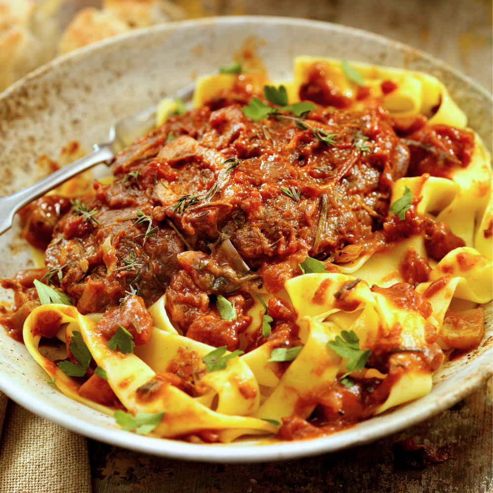 Ragout alla Bolognese aus Beinscheibe